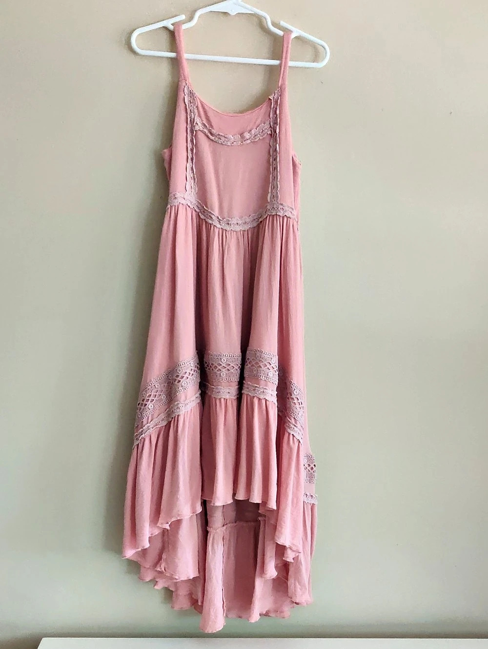 mia JOY Pink Lace Maxi Dress Size 7